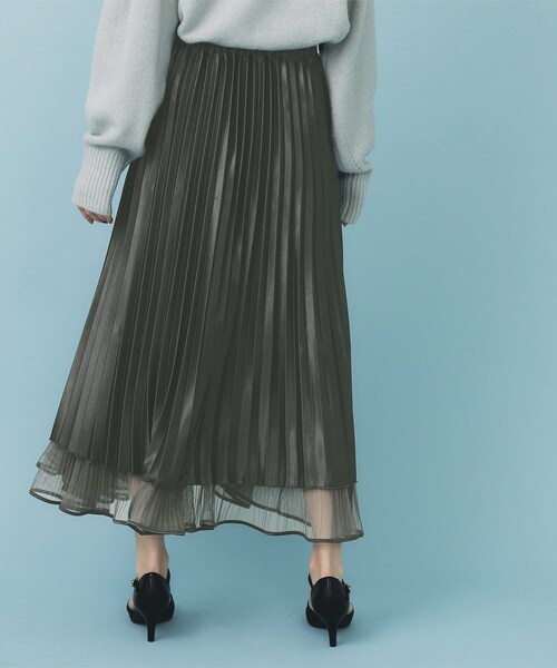 index（インデックス）の「リバーシブルチュールティアードフレアスカート【洗濯機OK】（スカート・レディース・チャコールグレー/ブラウン系その他/ナチュラル・00）」の11枚目の写真