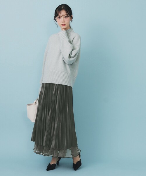 index（インデックス）の「リバーシブルチュールティアードフレアスカート【洗濯機OK】（スカート・レディース・チャコールグレー/ブラウン系その他/ナチュラル・00）」の15枚目の写真