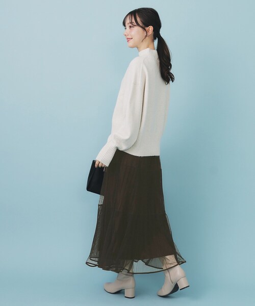 index（インデックス）の「リバーシブルチュールティアードフレアスカート【洗濯機OK】（スカート・レディース・チャコールグレー/ブラウン系その他/ナチュラル・00）」の9枚目の写真