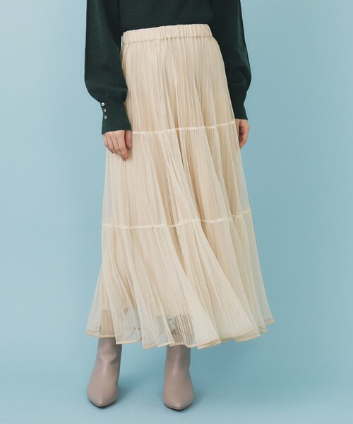 index（インデックス）の「リバーシブルチュールティアードフレアスカート【洗濯機OK】（スカート・レディース・チャコールグレー/ブラウン系その他/ナチュラル・00）」の18枚目の写真