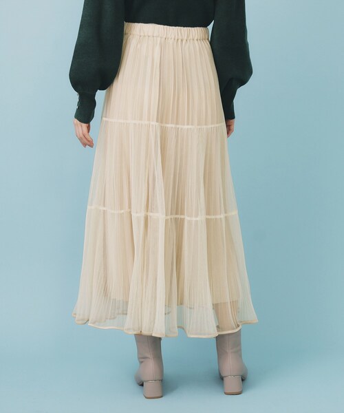 index（インデックス）の「リバーシブルチュールティアードフレアスカート【洗濯機OK】（スカート・レディース・チャコールグレー/ブラウン系その他/ナチュラル・00）」の20枚目の写真