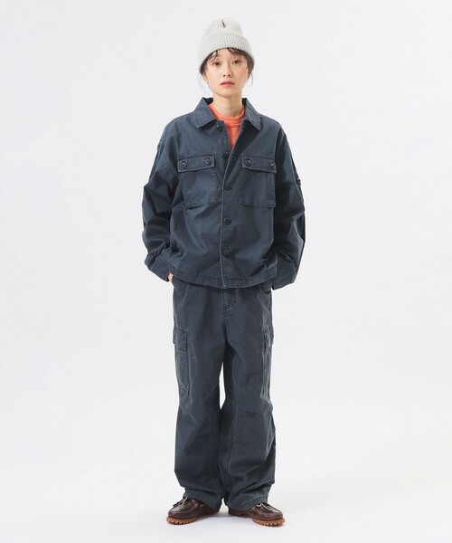 BEAMS BOY（ビームスボーイ）の「リップストップ ミリタリー パンツ（カーゴパンツ・レディース・ネイビー/チャコールグレー・0/2/1）」の8枚目の写真