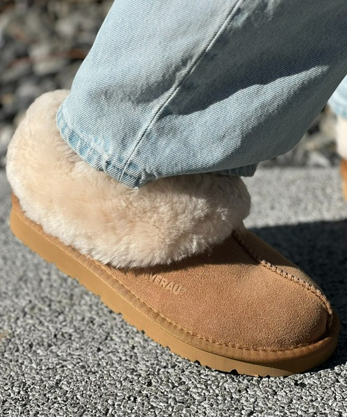 EVERAU（エヴァーユー）の「【EVERAU】 Homey Slipper Suede（ブーツ・レディース・グレー/ブラウン・6/7/8）」の2枚目の写真