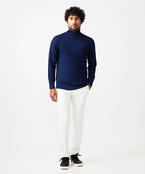 MICHEL KLEIN HOMME (ミッシェルクランオム)の「ガーメントダイリブ タートルネックニット(ニット/セーター・メンズ・パープル/ネイビー/ダークグレー・MEDIUM/LARGE/X-LARGE)」の16枚目の写真