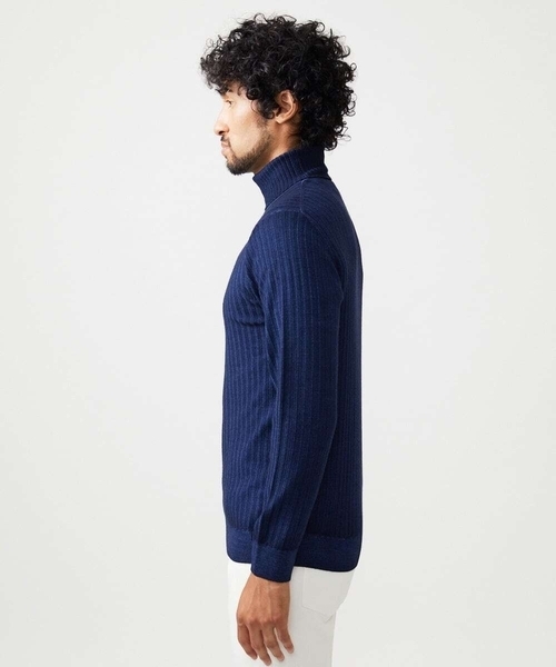 MICHEL KLEIN HOMME (ミッシェルクランオム)の「ガーメントダイリブ タートルネックニット(ニット/セーター・メンズ・パープル/ネイビー/ダークグレー・MEDIUM/LARGE/X-LARGE)」の14枚目の写真