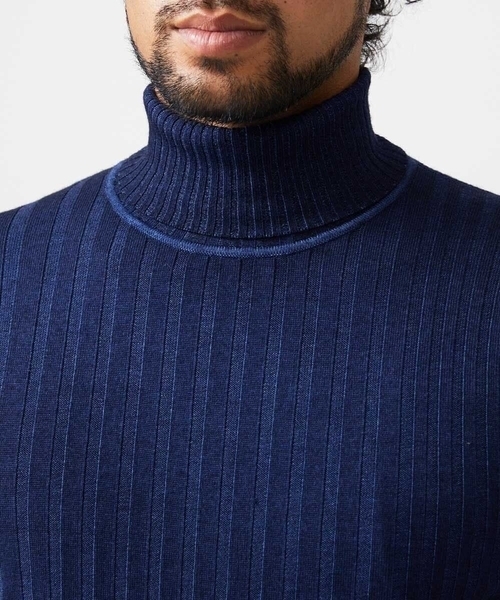 MICHEL KLEIN HOMME (ミッシェルクランオム)の「ガーメントダイリブ タートルネックニット(ニット/セーター・メンズ・パープル/ネイビー/ダークグレー・MEDIUM/LARGE/X-LARGE)」の12枚目の写真