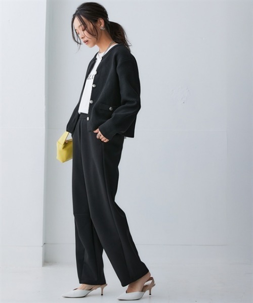 nissen（ニッセン）の「スポンジヤーン ツイード調ニットカーディガン（ハンガー干し）＜大きいサイズ有＞（カーディガン/ボレロ・レディース・ブラック/ライトグレー/オフホワイト・LL/L/M/S/3L）」の13枚目の写真