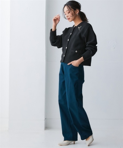 nissen（ニッセン）の「スポンジヤーン ツイード調ニットカーディガン（ハンガー干し）＜大きいサイズ有＞（カーディガン/ボレロ・レディース・ブラック/ライトグレー/オフホワイト・LL/L/M/S/3L）」の16枚目の写真