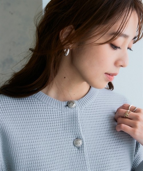 nissen（ニッセン）の「スポンジヤーン ツイード調ニットカーディガン（ハンガー干し）＜大きいサイズ有＞（カーディガン/ボレロ・レディース・ブラック/ライトグレー/オフホワイト・LL/L/M/S/3L）」の19枚目の写真