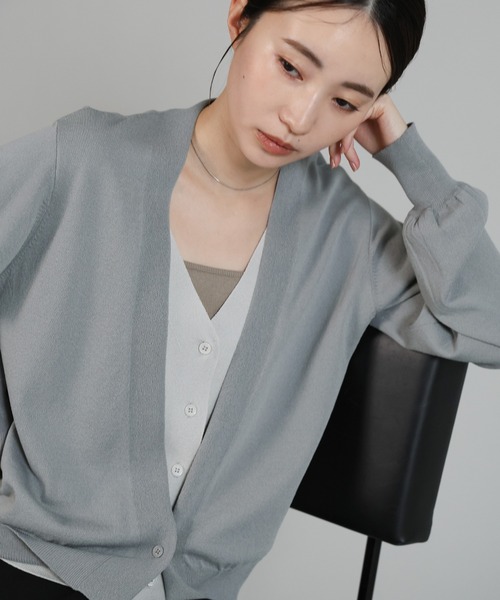 select MOCA Et（セレクトモカエト）の「【Et】Layered Knit Cardigan（カーディガン/ボレロ・レディース・グレー/ブラック/ベージュ・FREE）」の8枚目の写真