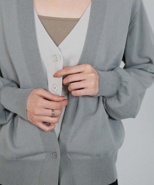 select MOCA Et（セレクトモカエト）の「【Et】Layered Knit Cardigan（カーディガン/ボレロ・レディース・グレー/ブラック/ベージュ・FREE）」の13枚目の写真