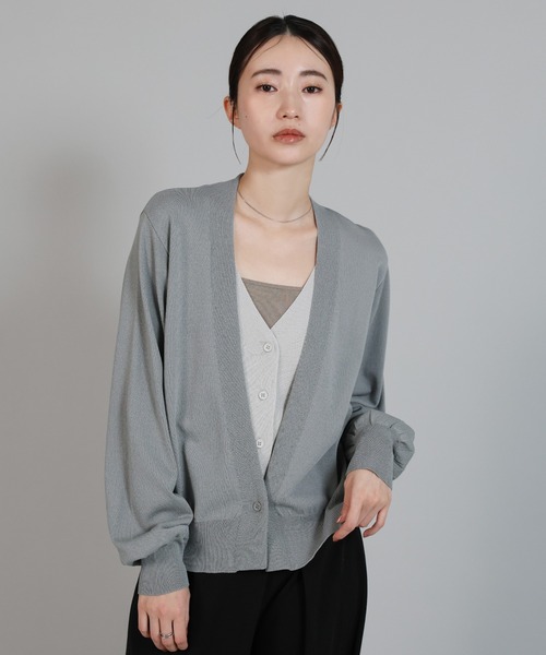select MOCA Et（セレクトモカエト）の「【Et】Layered Knit Cardigan（カーディガン/ボレロ・レディース・グレー/ブラック/ベージュ・FREE）」の7枚目の写真