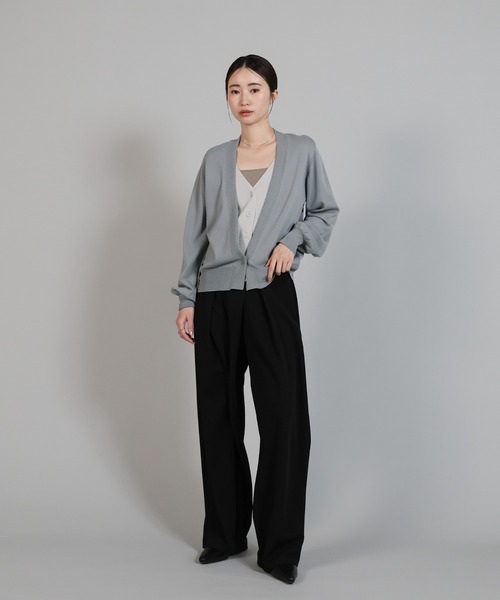 select MOCA Et（セレクトモカエト）の「【Et】Layered Knit Cardigan（カーディガン/ボレロ・レディース・グレー/ブラック/ベージュ・FREE）」の9枚目の写真