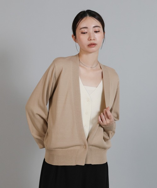 select MOCA Et（セレクトモカエト）の「【Et】Layered Knit Cardigan（カーディガン/ボレロ・レディース・グレー/ブラック/ベージュ・FREE）」の19枚目の写真