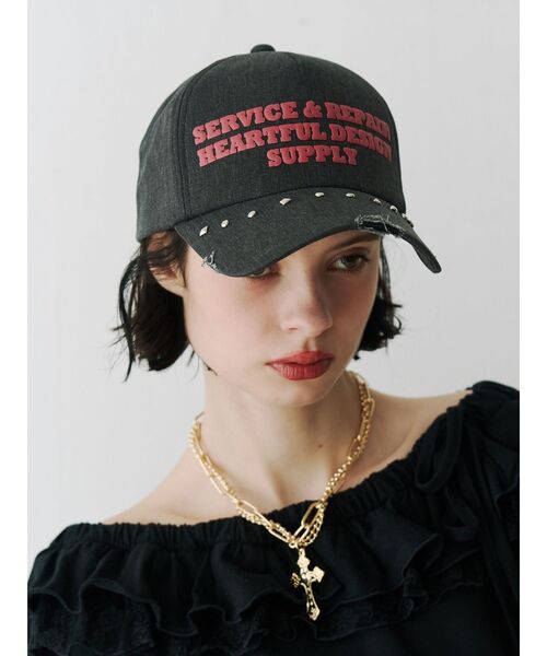 jouetie（ジュエティ）の「スタッズロゴキャップ（キャップ・レディース・ブルー/ブラック/ブラウン・FREE）」の4枚目の写真