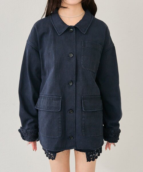 mystic（ミスティック）の「裾レースツイルジャケット（ブルゾン・レディース・ネイビー/オフホワイト・FREE）」の19枚目の写真