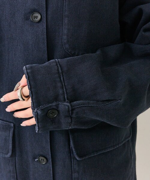 mystic（ミスティック）の「裾レースツイルジャケット（ブルゾン・レディース・ネイビー/オフホワイト・FREE）」の3枚目の写真