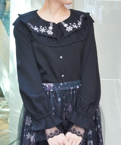 スノー・ローズ刺繍ブラウス（シャツ/ブラウス）｜axes femme