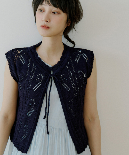 REORG（リオルグ）の「WOI CROCHET VEST NAVY（ベスト・レディース・その他・FREE）」の3枚目の写真