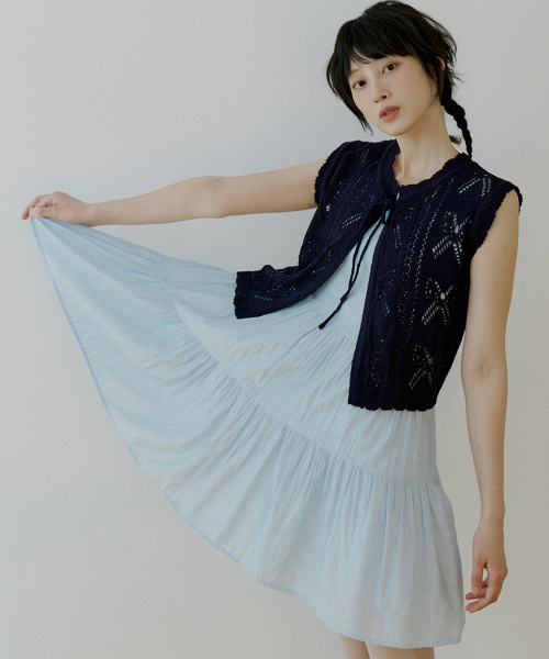 REORG（リオルグ）の「WOI CROCHET VEST NAVY（ベスト・レディース・その他・FREE）」の4枚目の写真