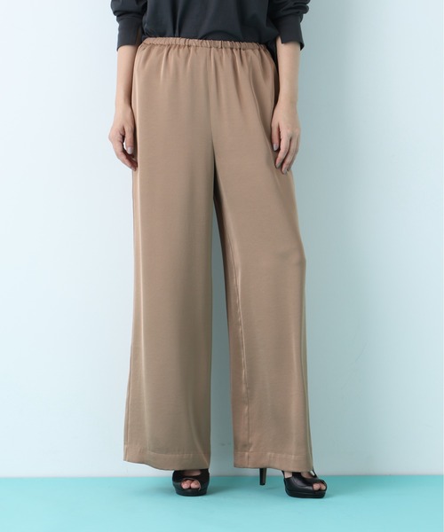PINKY&DIANNE（ピンキーアンドダイアン）の「◆サテンワイドパンツ（その他パンツ・レディース・ベージュ系その他5/ホワイト系その他2/ブラック・38）」の9枚目の写真