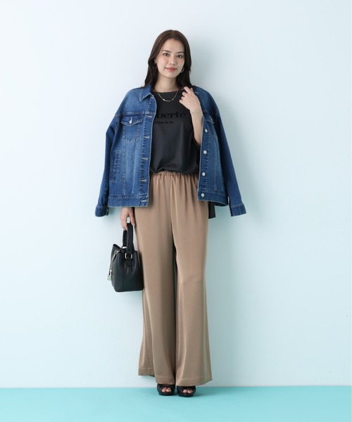 PINKY&DIANNE（ピンキーアンドダイアン）の「◆サテンワイドパンツ（その他パンツ・レディース・ベージュ系その他5/ホワイト系その他2/ブラック・38）」の10枚目の写真