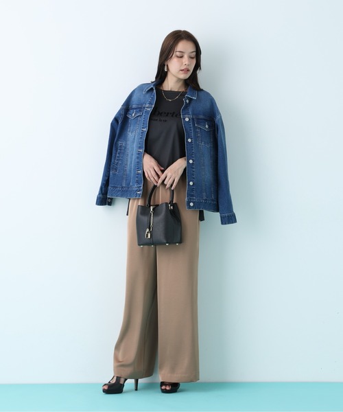 PINKY&DIANNE（ピンキーアンドダイアン）の「◆サテンワイドパンツ（その他パンツ・レディース・ベージュ系その他5/ホワイト系その他2/ブラック・38）」の11枚目の写真