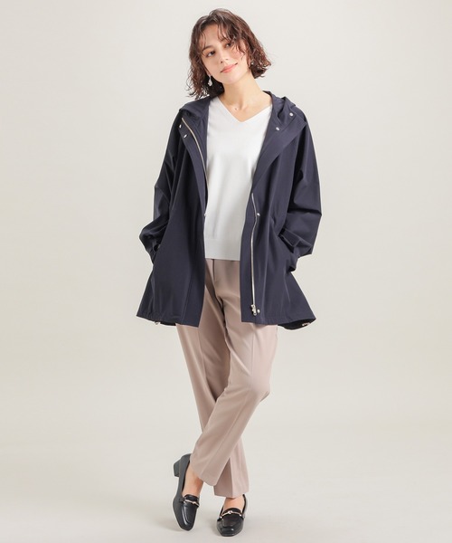 GLACIER lusso(グラシアルッソ)の「【非フッ素撥水加工・UVカット】撥水加工フードブルゾン(ブルゾン・レディース・ライトグレー系/ネイビー/ライトベージュ・L/LL/M/S)」の6枚目の写真