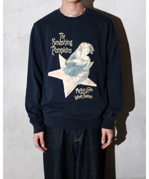 THRIFTY LOOK（スリフティールック）の「THRIFTY LOOK スリフティルック / THRIFTY"SMASHING PUMPKINS"SWEAT（スウェット・メンズ・ネイビー・LARGE/X-LARGE）」の2枚目の写真