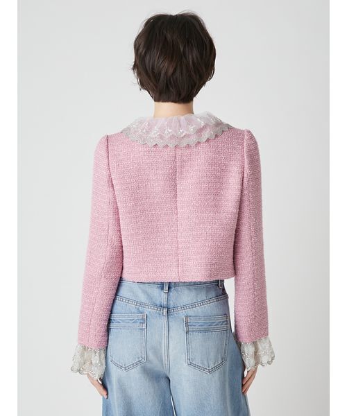 LILY BROWN（リリーブラウン）の「[L.B CANDY STOCK]スカラップビジューアタッチドジャケット（テーラードジャケット・レディース・チャコールグレー/アイボリー/ピンク・F）」の11枚目の写真