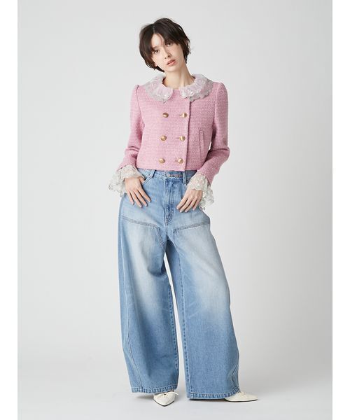 LILY BROWN（リリーブラウン）の「[L.B CANDY STOCK]スカラップビジューアタッチドジャケット（テーラードジャケット・レディース・チャコールグレー/アイボリー/ピンク・F）」の17枚目の写真