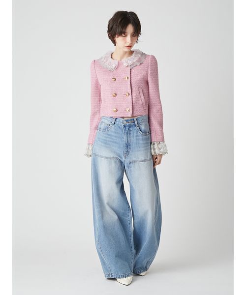 LILY BROWN（リリーブラウン）の「[L.B CANDY STOCK]スカラップビジューアタッチドジャケット（テーラードジャケット・レディース・チャコールグレー/アイボリー/ピンク・F）」の18枚目の写真