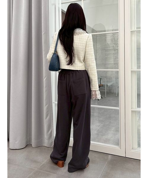 L.B CANDY STOCK]スカラップビジューアタッチドジャケット（テーラード