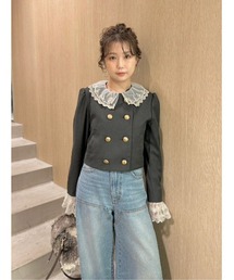 LILY BROWN | [L.B CANDY STOCK]スカラップビジューアタッチドジャケット(テーラードジャケット)