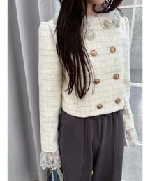 LILY BROWN（リリーブラウン）の「[L.B CANDY STOCK]スカラップビジューアタッチドジャケット（テーラードジャケット）」