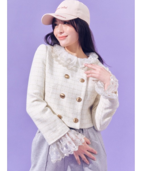 【わさん専用】リリーブラウン スカラップビジューアタッチドジャケット セール】[L.B CANDY STOCK]スカラップビジューアタッチドジャケット