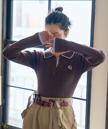 FREAK'S STORE | FRUIT OF THE LOOM × FREAK'S STORE/フルーツオブザルーム 別注 配色レイヤード ポロニット(ニット/セーター)