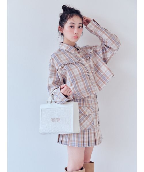 FURFUR（ファーファー）の「チェック柄プリーツミニスカート（スカート・レディース・ブラック/ライトブルー/ベージュ・F）」の13枚目の写真