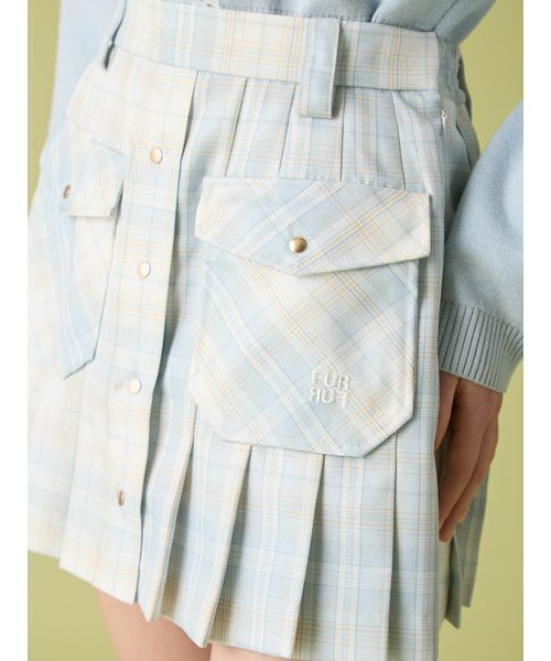 FURFUR（ファーファー）の「チェック柄プリーツミニスカート（スカート・レディース・ブラック/ライトブルー/ベージュ・F）」の17枚目の写真