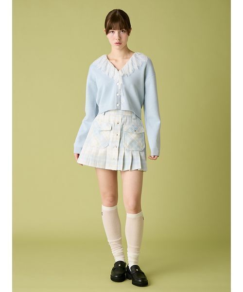 FURFUR（ファーファー）の「チェック柄プリーツミニスカート（スカート・レディース・ブラック/ライトブルー/ベージュ・F）」の19枚目の写真