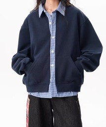 チェック柄シャツ フェイクレイヤードトップス