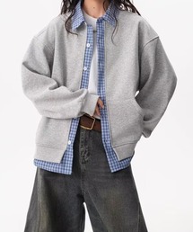 チェック柄シャツ フェイクレイヤードトップス