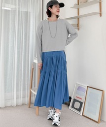 Doux archives | ニットＳＥＴティアードキャミワンピース(ワンピース)