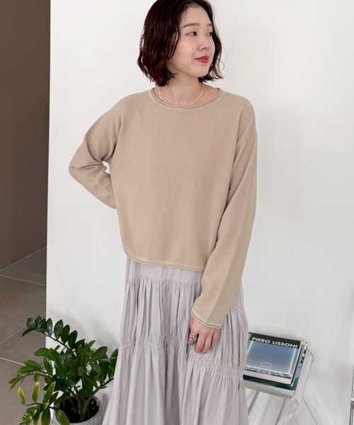 Doux archives（ドゥアルシーヴ）の「ニットＳＥＴティアードキャミワンピース（ワンピース・レディース・グレイッシュベージュ/サックスブルー/チャコールグレー・FREE）」の16枚目の写真