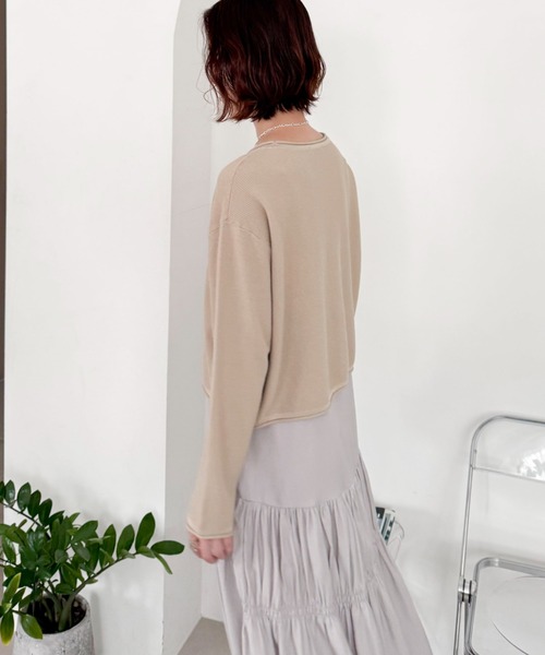 Doux archives（ドゥアルシーヴ）の「ニットＳＥＴティアードキャミワンピース（ワンピース・レディース・グレイッシュベージュ/サックスブルー/チャコールグレー・FREE）」の17枚目の写真