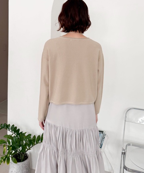 Doux archives（ドゥアルシーヴ）の「ニットＳＥＴティアードキャミワンピース（ワンピース・レディース・グレイッシュベージュ/サックスブルー/チャコールグレー・FREE）」の18枚目の写真