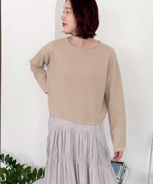 Doux archives（ドゥアルシーヴ）の「ニットＳＥＴティアードキャミワンピース（ワンピース・レディース・グレイッシュベージュ/サックスブルー/チャコールグレー・FREE）」の19枚目の写真