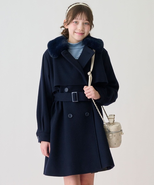 mezzo piano Junior（メゾピアノジュニア）の「フェイクファー衿つき