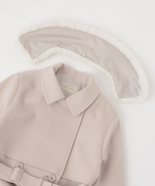 mezzo piano Junior(メゾピアノジュニア)の「フェイクファー衿つきミドルコート(ダッフルコート・キッズ・トップグレー/ライトベージュ/ネイビー・L:160cm/M:150cm/S:140cm)」の13枚目の写真