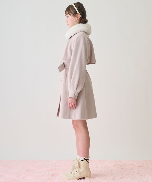 セール】フェイクファー衿つきミドルコート（ダッフルコート）｜mezzo